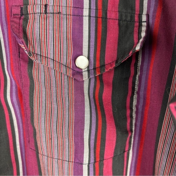 OUTLAW WESTERN WEAR Striped snap down shirt size L (16-16-½). Extra long… - Picture 9 of 10